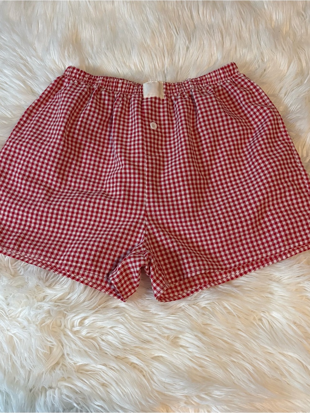 Red Gingham Women's Boxer-Style Shorts